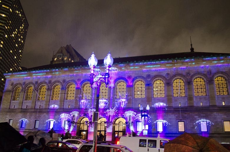 Boston’s library lit up by Celebration of Lights