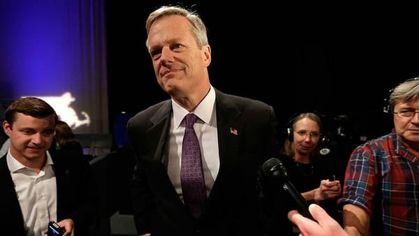 With Trump atop GOP ballot, Baker staying home on election night