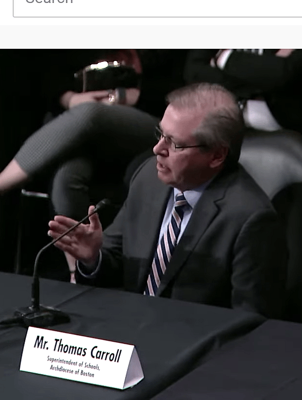 Transcript of Remarks of Thomas Carroll, Archdiocese of Boston Superintendent of Schools, During GOP Roundtable on Biden Stimulus Bill
