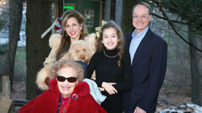 Elizabeth Daher, top left, at Christmas with her family, including her mother, Elizabeth. (Courtesy of the Daher family)