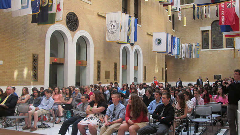 Students at the Project Citizen showcase. (Courtesy, MA Center for Civics Education)