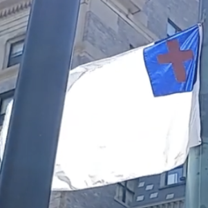 Christian Flag Raised At Boston City Hall Plaza